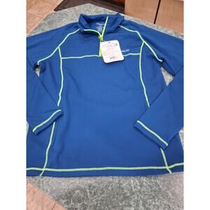 NEW Dutch Harbor Gear Mens 2x sweatshirt 1/4 zip Royal blue Green Fleece Lined